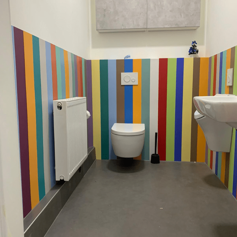 Toilette mit Reststreifen